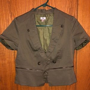 Green crop jacket